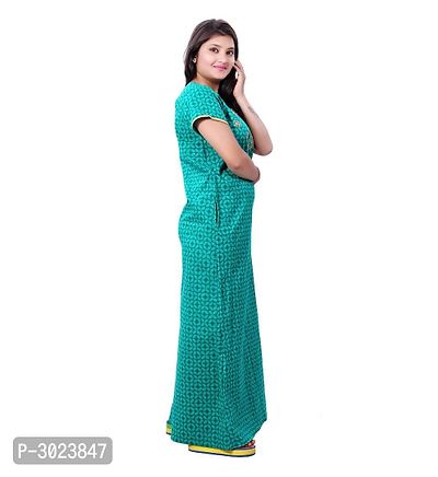 Green Cotton Embroidered Nightdress-thumb2