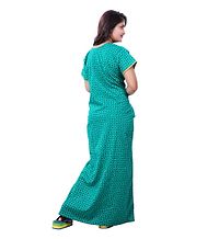 Green Cotton Embroidered Nightdress-thumb2