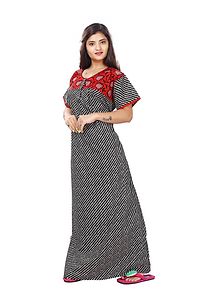 Cotton Embroidered Night Gown-thumb1