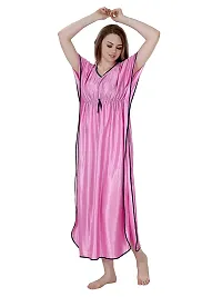 RnP Women's Pink Long Kaftan Satin Nighty (Free)-thumb3