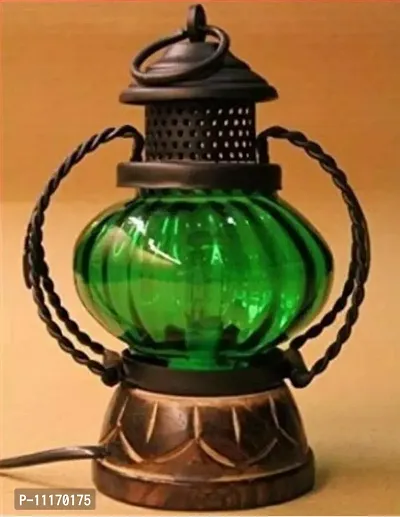 Wooden and Glass Decorative Electric Lamp/Lantern