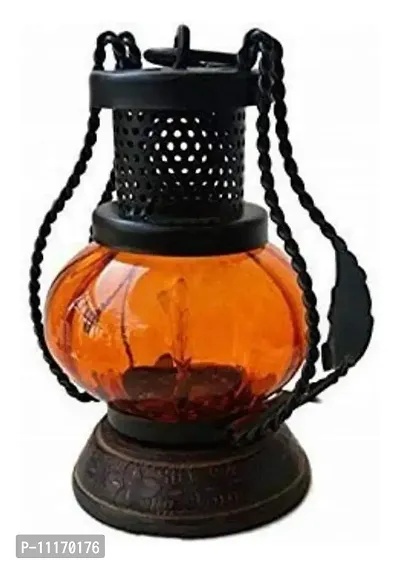Wooden and Glass Decorative Electric Lamp/Lantern-thumb0
