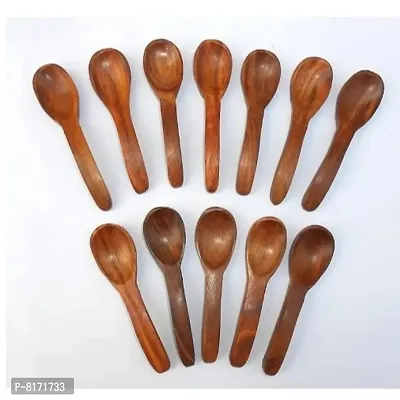Doon Pure Sheesham Wood Spoons 12 Pcs Size:- 4 inch-thumb0