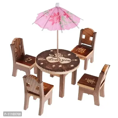 Doon Wooden Miniature Chair and Table Set for Kids/Toy (Only for Kids