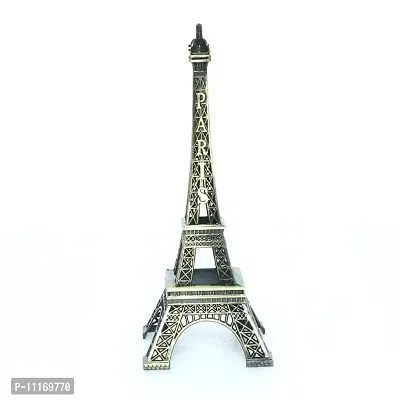 Doon Antique Finish 3D Metal Paris Eiffel Tower Metal Craft Famous Landmark Building Metal Statue, Cabinet, Office, Gifts Decorative Showpiece.