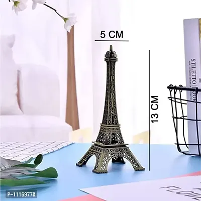 Doon Antique Finish 3D Metal Paris Eiffel Tower Metal Craft Famous Landmark Building Metal Statue, Cabinet, Office, Gifts Decorative Showpiece.-thumb3