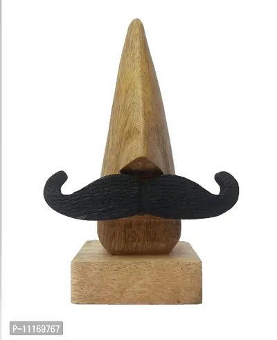 Doon Wooden Nose Shaped Spectacle Specs Eyeglass Sunglasses Holder Stand with Lips and Mustache Spectacle Holder | Nose Shaped Eyeglass Holder Spectacle Display Stand Accessory Makes a Couple Gift-thumb4