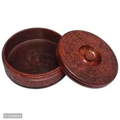 Doon  Wooden Stylish Casserole | Chapati Box | Chapati Box for Kitchen | Hotpot Roti Box | Casserole for Kitchen | Serving Casserole Set | Hotpot for Chapati | Dining Table Decoration-thumb0