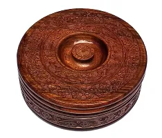 Doon  Wooden Stylish Casserole | Chapati Box | Chapati Box for Kitchen | Hotpot Roti Box | Casserole for Kitchen | Serving Casserole Set | Hotpot for Chapati | Dining Table Decoration-thumb1