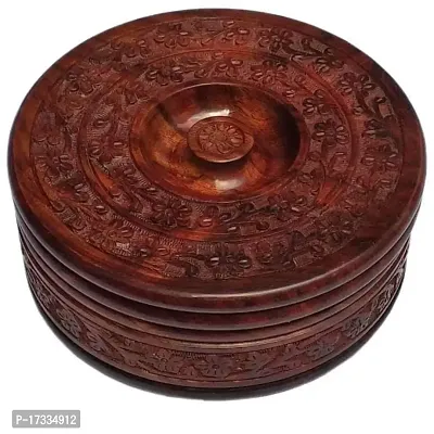 Doon  Wooden Stylish Casserole | Chapati Box | Chapati Box for Kitchen | Hotpot Roti Box | Casserole for Kitchen | Serving Casserole Set | Hotpot for Chapati | Dining Table Decoration-thumb4