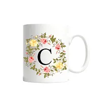 Doon Colorful Floral Alphabet Letter C Printed Coffee Mug For Girls Boys Friends Love Kids Best Gift For Birthday Anniversary (Microwave Safe Ceramic Tea Coffee Mug-350ml)-thumb3