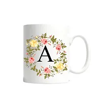 Doon Colorful Floral Alphabet Letter A Printed Coffee Mug For Girls Boys Friends Love Kids Best Gift For Birthday Anniversary (Microwave Safe Ceramic Tea Coffee Mug-350ml)-thumb3