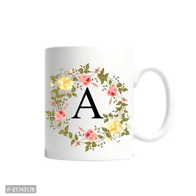 Doon Colorful Floral Alphabet Letter A Printed Coffee Mug For Girls Boys Friends Love Kids Best Gift For Birthday Anniversary (Microwave Safe Ceramic Tea Coffee Mug-350ml)-thumb4