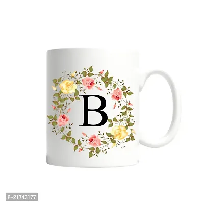 Doon Colorful Floral Alphabet Letter B Printed Coffee Mug For Girls Boys Friends Love Kids Best Gift For Birthday Anniversary (Microwave Safe Ceramic Tea Coffee Mug-350ml)-thumb4