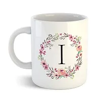 Doon Colorful Floral Alphabet Letter I Printed Coffee Mug For Girls Boys Friends Love Kids Best Gift For Birthday Anniversary (Microwave Safe Ceramic Tea Coffee Mug-350ml)-thumb1