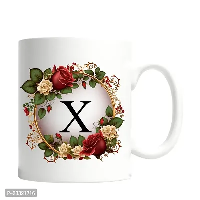 Doon Colorful Floral Alphabet Letter Printed Coffee Mug For Girls Boys Friends Love Kids Best Gift For Birthday Anniversary Initial Letter A (Microwave Safe Ceramic Tea Coffee Mug-330ml)-thumb3