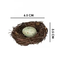 R H LIFESTYLE Artificial Nest with Eggs for Crafts Home Party Decor (NEST with 1 Egg)-thumb1