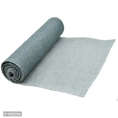 R H LIFESTYLE 6 Inch X 1 Meter Jute Burlap Ribbon Roll Lace Pack of 1 (Grey) ANC2579-thumb2