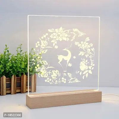 R H LIFESTYLE Wooden Base Light Display Stand for Laser Glass Resin Art (18 INCH) HNK3007-thumb3