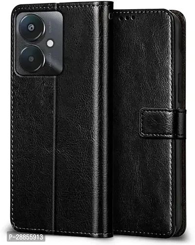 Classy Magnetic Case Artificial Leather And Silicon Flip Cover For Mi Poco M6 5G - Vintage Starry Black-thumb0