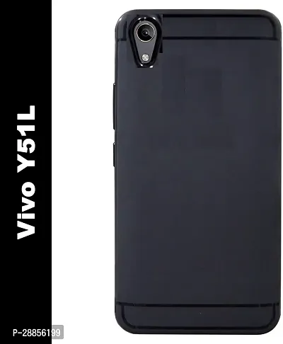 Classy Shock Proof Rubber Back Cover For Vivo Y51L - Black-thumb0