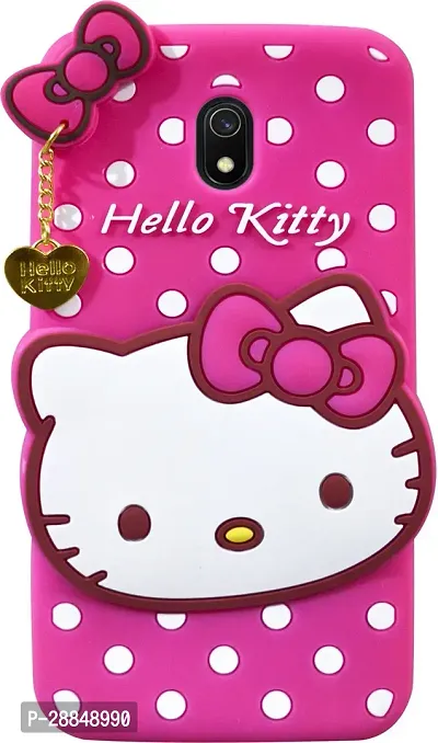 COVERBLACK Grip Case Rubber Back Cover for Mi Redmi 8A - Hello Kitty Pink-thumb0