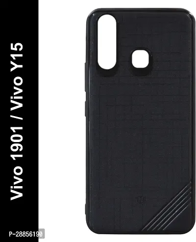 COVERBLACK Grip Case Rubber Back Cover for Vivo 1901 / Vivo Y15 - Black