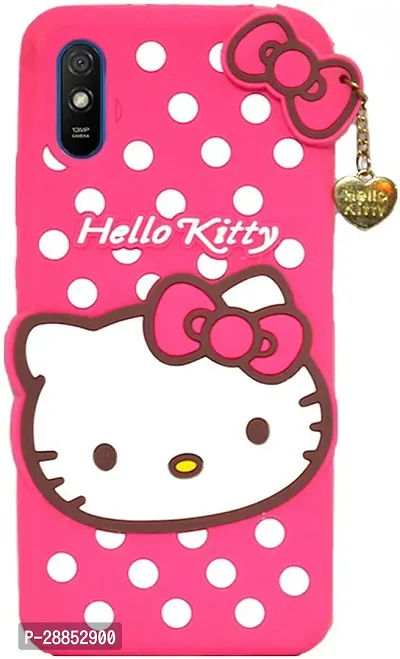 Classy Dual Protection Rubber Back Cover For Redmi 9A - Hello Kitty Pink-thumb0