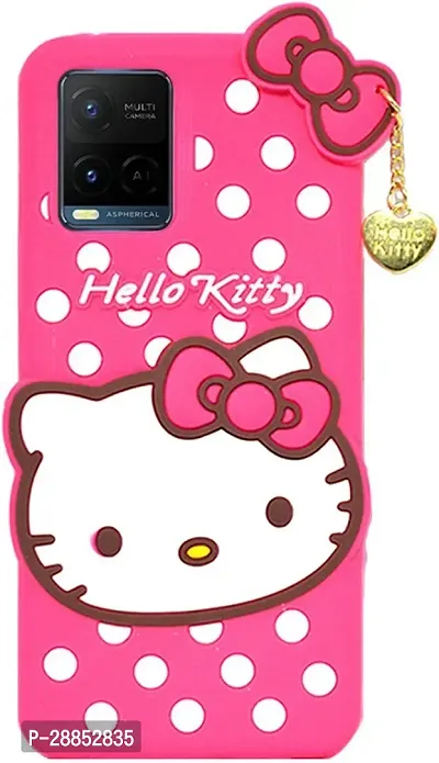 Classy Dual Protection Rubber Back Cover For Vivo Y21A - Hello Kitty Pink-thumb0