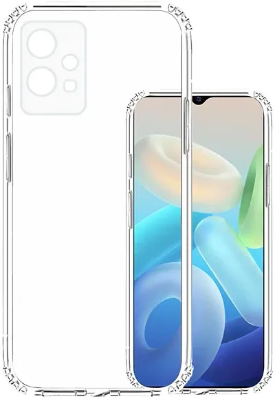 SF PRINTZ Vivo T1 5G/ Vivo Y75 5G /IQOO Z6 5G / Vivo Y55 5G [TOTU] Soft Silicone Shockproof Bumper Case Back Cover in Transparent[Air Cushion Technology] [TOTU]
