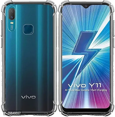 COVERBLACK Dual Protection Rubber Back Cover for Vivo Y11 - Transparent-thumb0