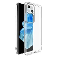COVERBLACK soft Rubber silicone Clear Back Cover for Vivo V30 5G - Transparent-thumb1