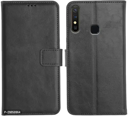 COVERBLACK Dual Protection Artificial Leather::Rubber Flip Cover for Infinix Hot 8 - Venom Black-thumb0