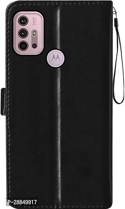 COVERBLACK Magnetic Case Artificial Leather::Rubber Flip Cover for Moto G30 / Moto G10 /G10 Power - Vintage Starry Black-thumb0