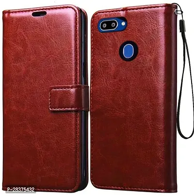 Stylish Brown Artificial Leather Flip Cover Realme U1-thumb0