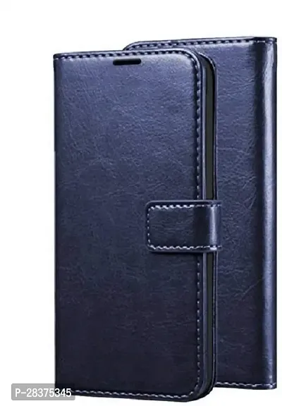 Stylish Blue Artificial Leather Flip Cover Mi Redmi Y3 -M1810F6-thumb0