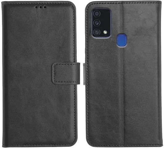 Cloudza Samsung Galaxy M30s Flip Back Cover | PU Leather Flip Cover Wallet Case with TPU Silicone Case Back Cover for Samsung Galaxy M30s Bk