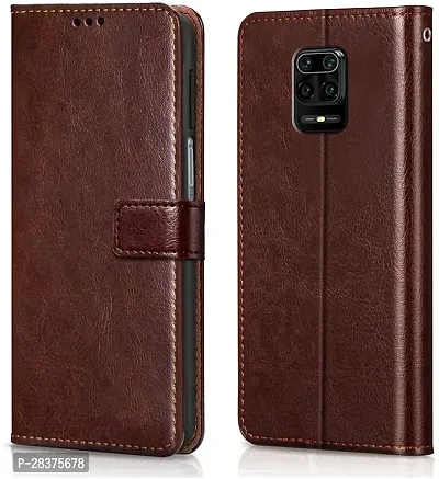 Stylish Brown Artificial Leather Flip Cover Xiaomi Poco M2 Pro-thumb0