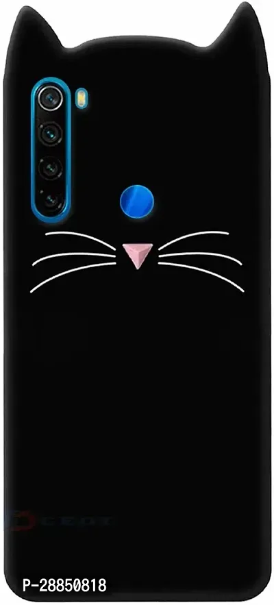 COVERBLACK Flexible Silicon Back Cover for Redmi Note 8 - Black-thumb0