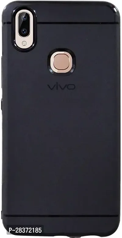 Stylish Black Rubber Back Cover for Vivo V9 Pro-thumb0