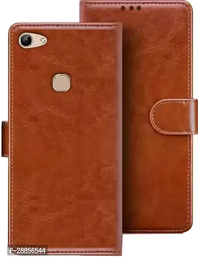 COVERBLACK Magnetic Case Artificial Leather Flip Cover for VIVO Y83 flip |Vivo 1802 - Brown