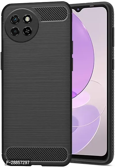 COVERBLACK Flexible Rubber Back Cover for itel S23 - Black-thumb0