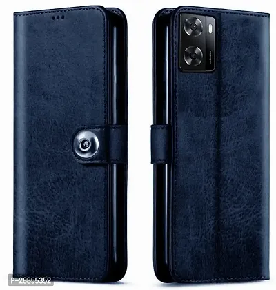 COVERBLACK Shock Proof Artificial Leather Flip Cover for OPPO CPH2387 / oppo A57 - Blue-thumb0