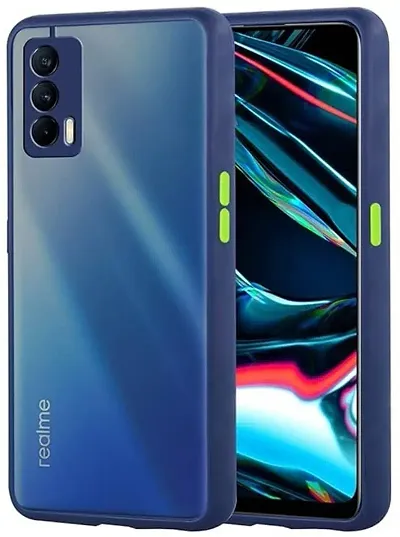 OO LALA JI Cover for Realme X7 Max Smoke Cover Protective Shockproof Translucent Hybrid Matte Finish Bumper Pouch Case Cover - Blue