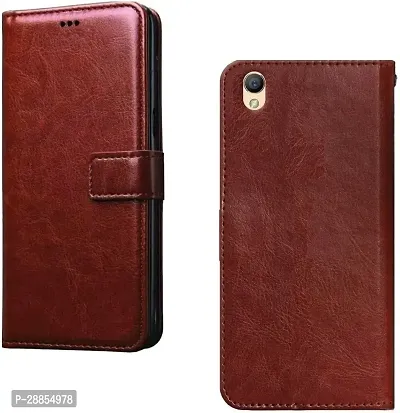 COVERBLACK Grip Case Artificial Leather::Rubber Flip Cover for Oppo A37 /A37F /A37FW - Vintage Brown-thumb0