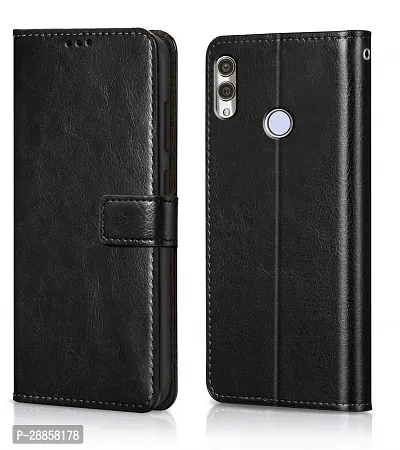 COVERBLACK Magnetic Case Artificial Leather::Rubber Flip Cover for Honor 10 Lite - Venom Black-thumb0