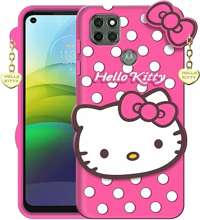 Miss IndiaMotorola Moto G9 Power 3D Kitty Design Flexible Silicon Girls Mobile Phone Back Cover for Motorola Moto G9 Power (Pink)