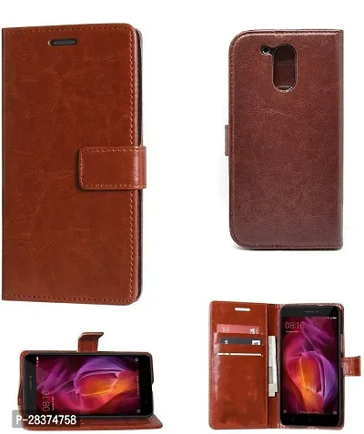 Stylish Brown Artificial Leather Flip Cover Moto G4 Plus - XT1643-thumb0