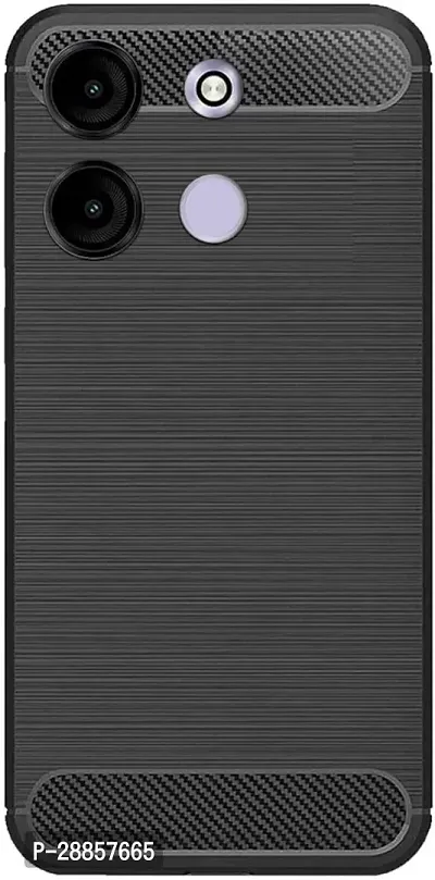 COVERBLACK Dual Protection Silicon Back Cover for Itel A662LM / A60 / A60s / A662L - Black-thumb0