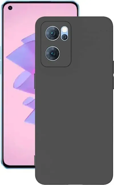 AARERED Shock Proof Back Cover for Oppo Reno 7, Reno7 Plain Black Matte Finish